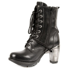 NEW ROCK - TR001-S1 Ladies Black Lace Up Boots