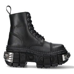 NEW ROCK - WALL083C-S4 Chunky Platform Eyelet Boots