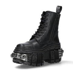 NEW ROCK - WALL083C-S4 Chunky Platform Eyelet Boots