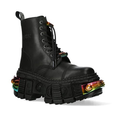 NEW ROCK - WALL83CCT-S8 Rainbow Metallic Chunky Platform Boots