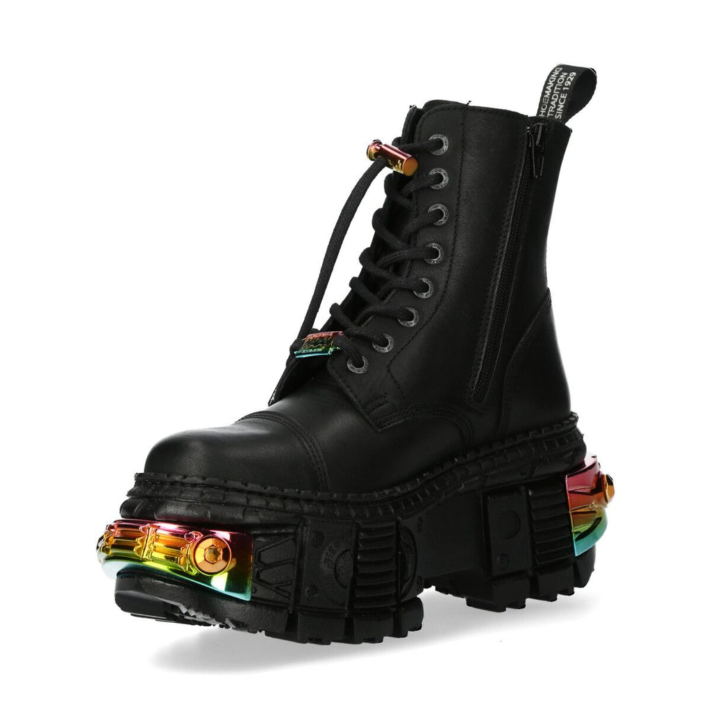 NEW ROCK -  WALL83CCT-S8 Rainbow Metallic Chunky Platform Boots