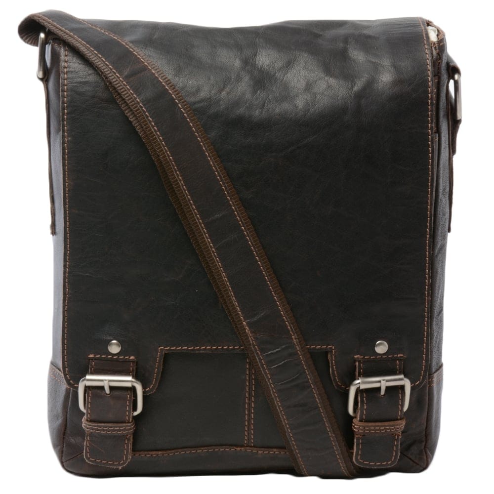 Brown Medium Leather Messenger Bag