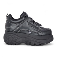 Buffalo - Womens Vegan Leather Black Chunky Platform Trainers - 1339-14