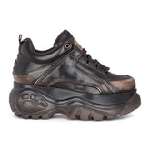 Buffalo - Womens Vegan Leather Vintage Brown Studded Chunky Platform Trainers - 1339-14-VNTG