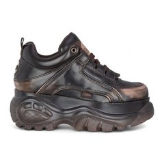 Buffalo - Womens Vegan Leather Vintage Brown Studded Chunky Platform Trainers - 1339-14-VNTG