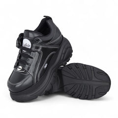 Buffalo - Womens Vegan Leather Black Chunky Platform Trainers - 1339-14