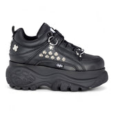 Buffalo - Womens Vegan Leather Black Studded Chunky Platform Trainers - 1339-14-Punk