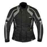 Men's Plus Size Grey Waterproof Motorbike Jacket With CE Armour