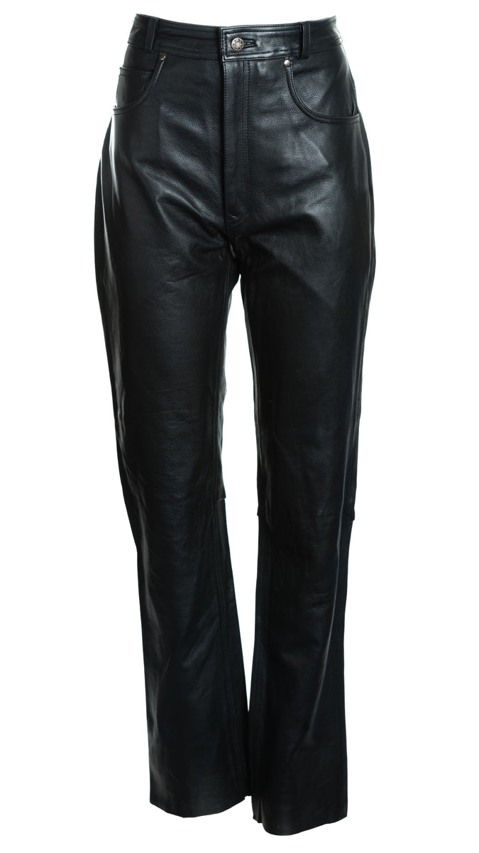 Mens Cow Hide Leather Jeans Style Trousers Leather Jacket Company