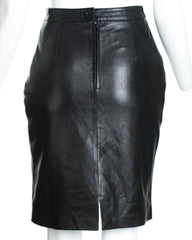 Ladies 17" Black Leather Skirt