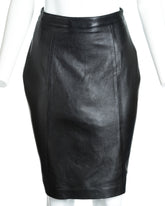 Ladies 17" Black Leather Skirt