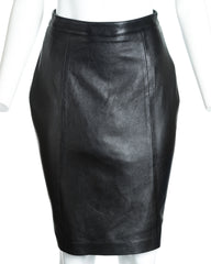 Ladies 21" Black Leather Skirt