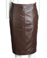 Ladies 25" Brown Leather Skirt