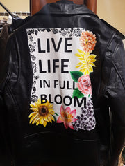 Hand Painted Brando Style Leather Biker Jacket