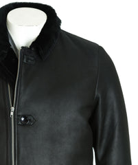 Men's Sheepskin Shearling Asymmetric Jacket: Luca
