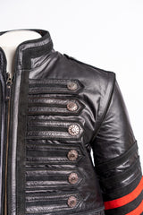 Men's Gothic Military Jacket With Suede Paneling: Gerard