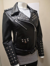 Ladies Studded Brando Style Biker Jacket: Felicity