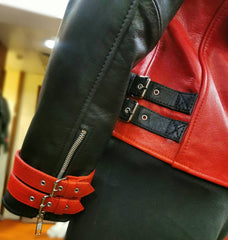 Ladies Two Tone Studded Gothic Punk Jacket: Rihanna