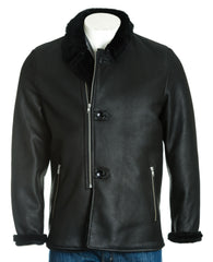 Men's Sheepskin Shearling Asymmetric Jacket: Luca