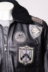 Men's Black Top Gun Style Cow Hide Aviator A2 Style Jacket: Jeremy