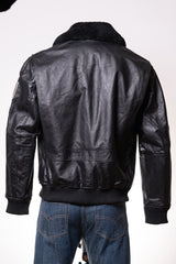 Men's Black Top Gun Style Cow Hide Aviator A2 Style Jacket: Jeremy