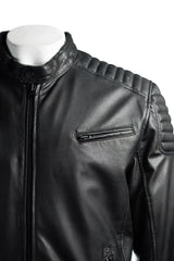 Men's Vegan Leather / Faux Leather Soft Matte Racer Style Jacket: Emilio VEGAN