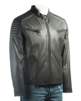 Men's Vegan Leather / Faux Leather Soft Matte Racer Style Jacket: Emilio VEGAN