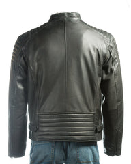 Men's Vegan Leather / Faux Leather Soft Matte Racer Style Jacket: Emilio VEGAN