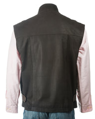 Men's Nubuck Outdoor Leather Waistcoat: Ugo