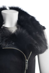 Ladies Black Zipped Toscana Sheepskin Gilet: Renata