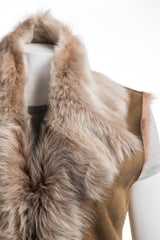Ladies Beaver Coloured Toscana Shearling Sheepskin Gilet: Diana