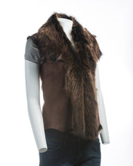 Ladies Brown Toscana Shearling Sheepskin Gilet: Diana