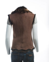 Ladies Brown Toscana Shearling Sheepskin Gilet: Diana