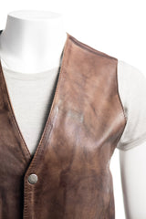 Ladies Stud Fastening Leather Waistcoat: Emilia