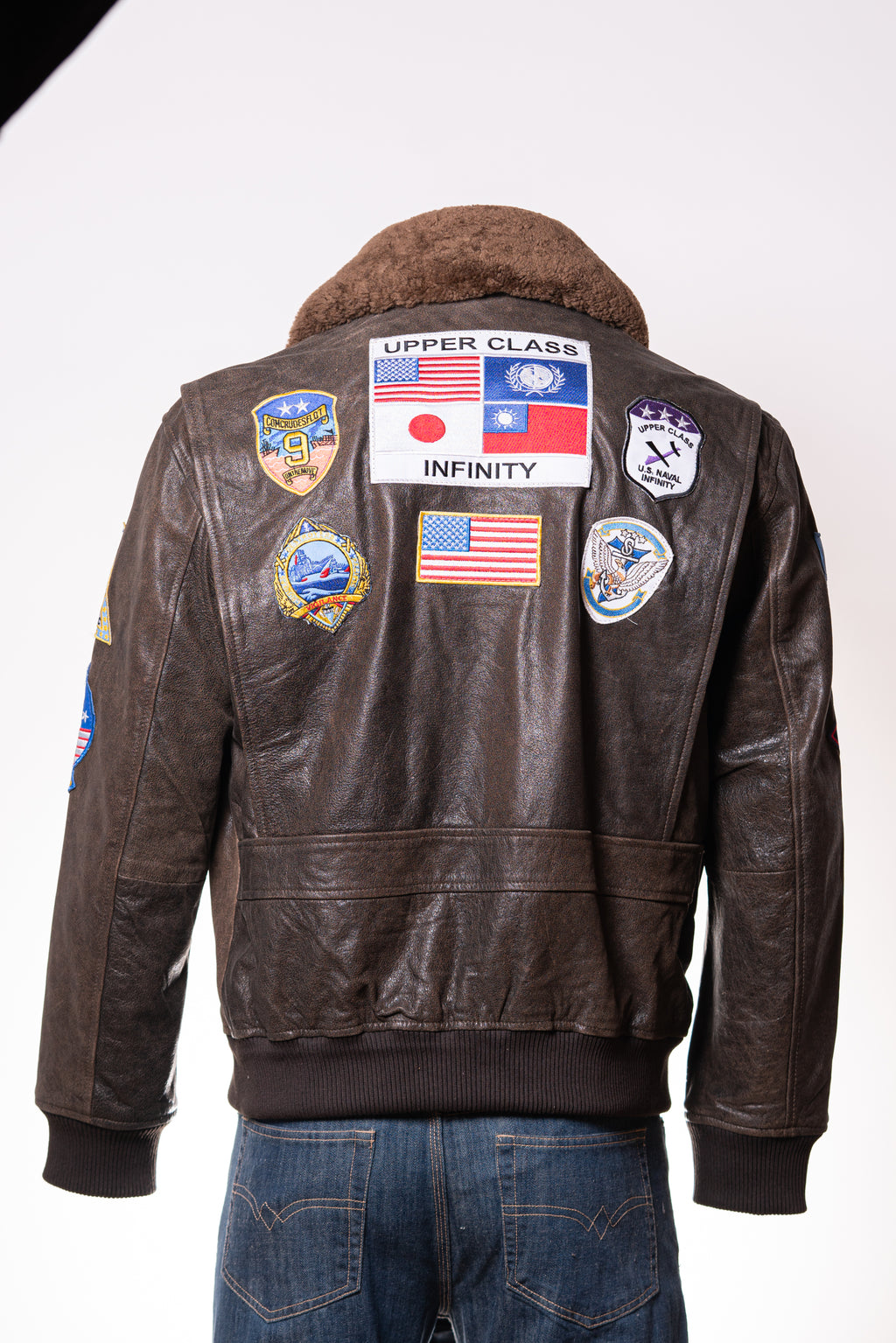 Men's Brown Top Gun Style Aviator Flight A2 Leather Jacket: Maverick