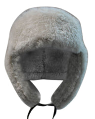 Dark Brown and Cream Sheepskin Pilot Hat