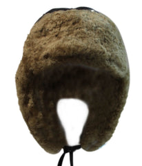 Dark Brown and Ginger Sheepskin Pilot Hat