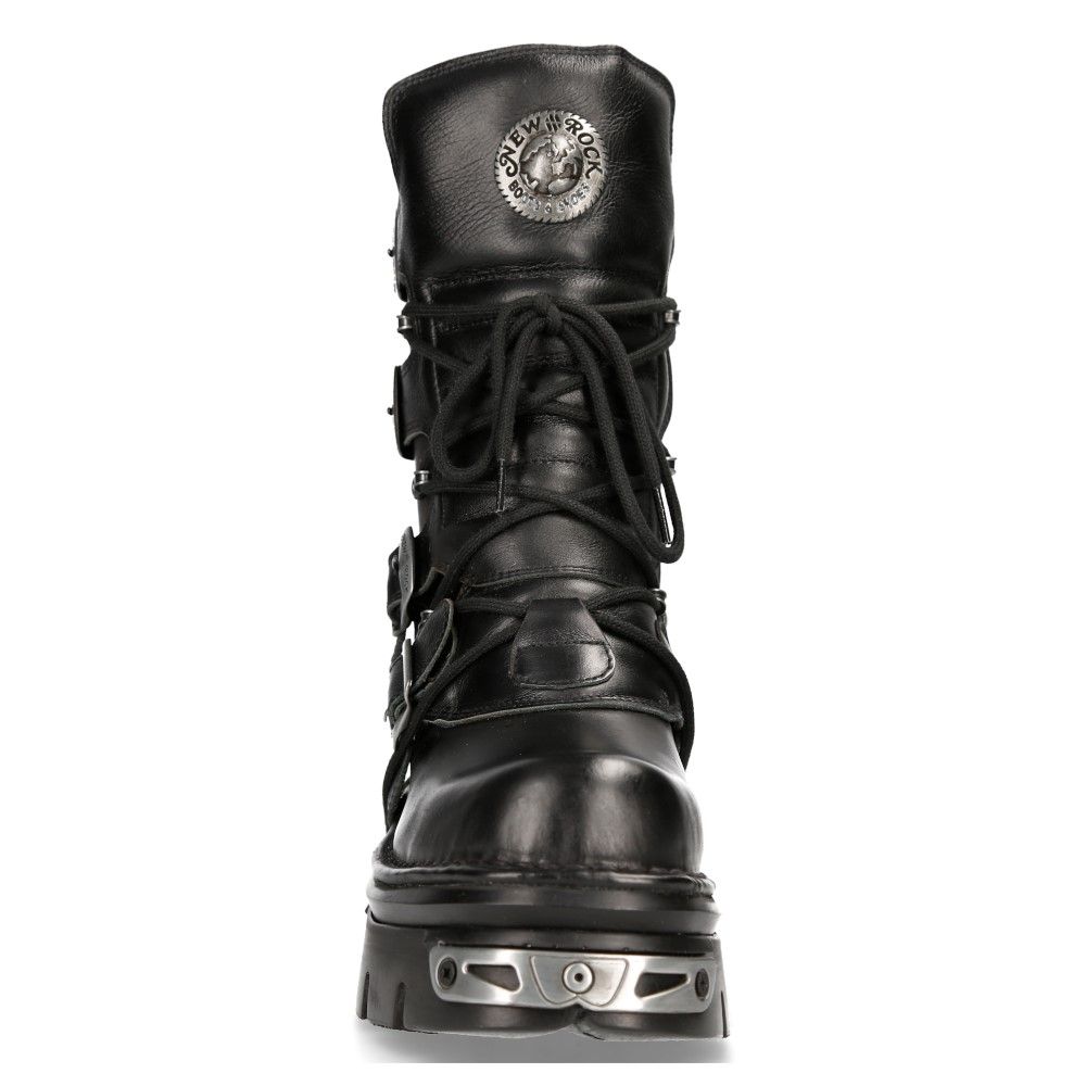 NEW ROCK - 373-S4 Black Lace Up Boots