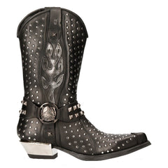 NEW ROCK - M-7928-S1 Western Style Studded Biker Boots