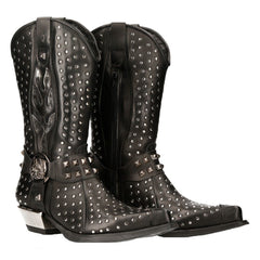 NEW ROCK - M-7928-S1 Western Style Studded Biker Boots