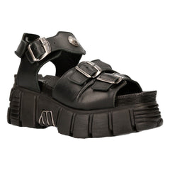 NEW ROCK - M-BIOS101-C2 Black Platform Sandals