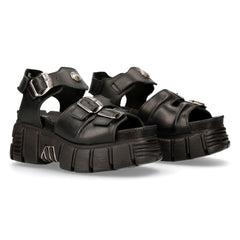 NEW ROCK - M-BIOS101-C2 Black Platform Sandals
