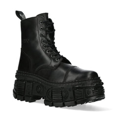 NEW ROCK - WALL083C-S5 Chunky Platform Eyelet Boots
