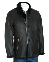 Men's Sheepskin Shearling Asymmetric Jacket: Luca