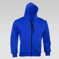 Men's Blue Kevlar Lined CE Approved Armour Biker Hoodie