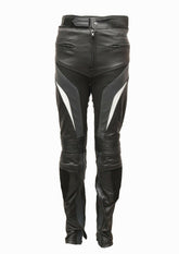 Men's Leather Armoured Motorbike Jeans Trousers