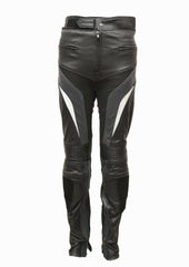 Men's Leather Armoured Motorbike Jeans Trousers