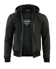 Men's Soft Shell Waterproof Motorcycle Hoodie Jacket With CE Armour