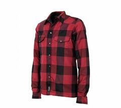 Men's Red Cheque Motorbike CE Armou Kevlar Shirt