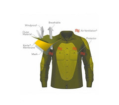 Men's Red Cheque Motorbike CE Armou Kevlar Shirt